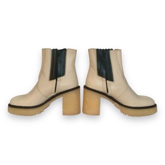 Free People James Chelsea Boots Platform White Leather NWOT Size 36 Chunky - Picture 2 of 8